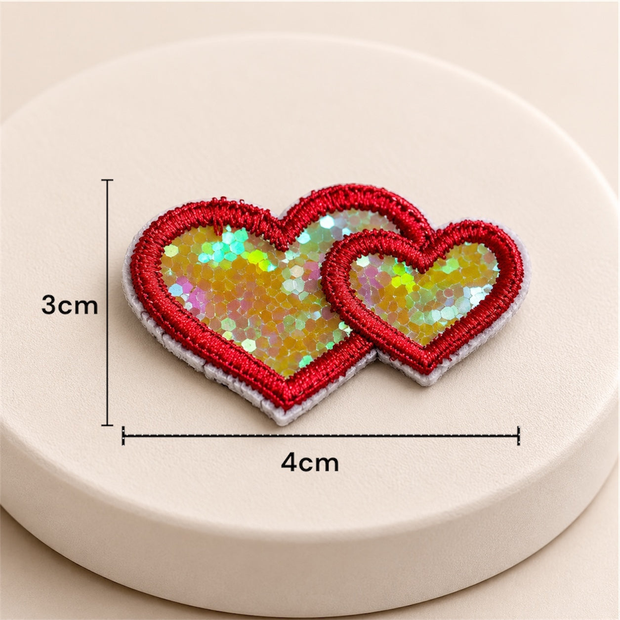 Aplicación Figura Corazón con Lurex x2 Unds