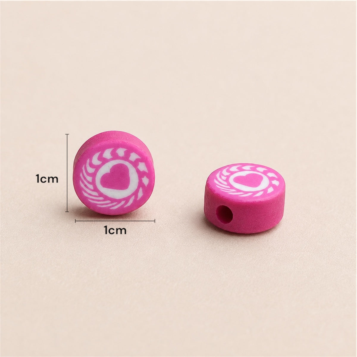 Fimo Estampado de Corazón x10 Unds