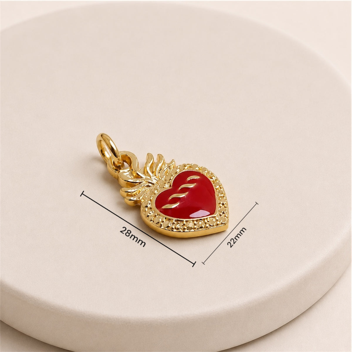 Dije Figura Corazón Dorado
