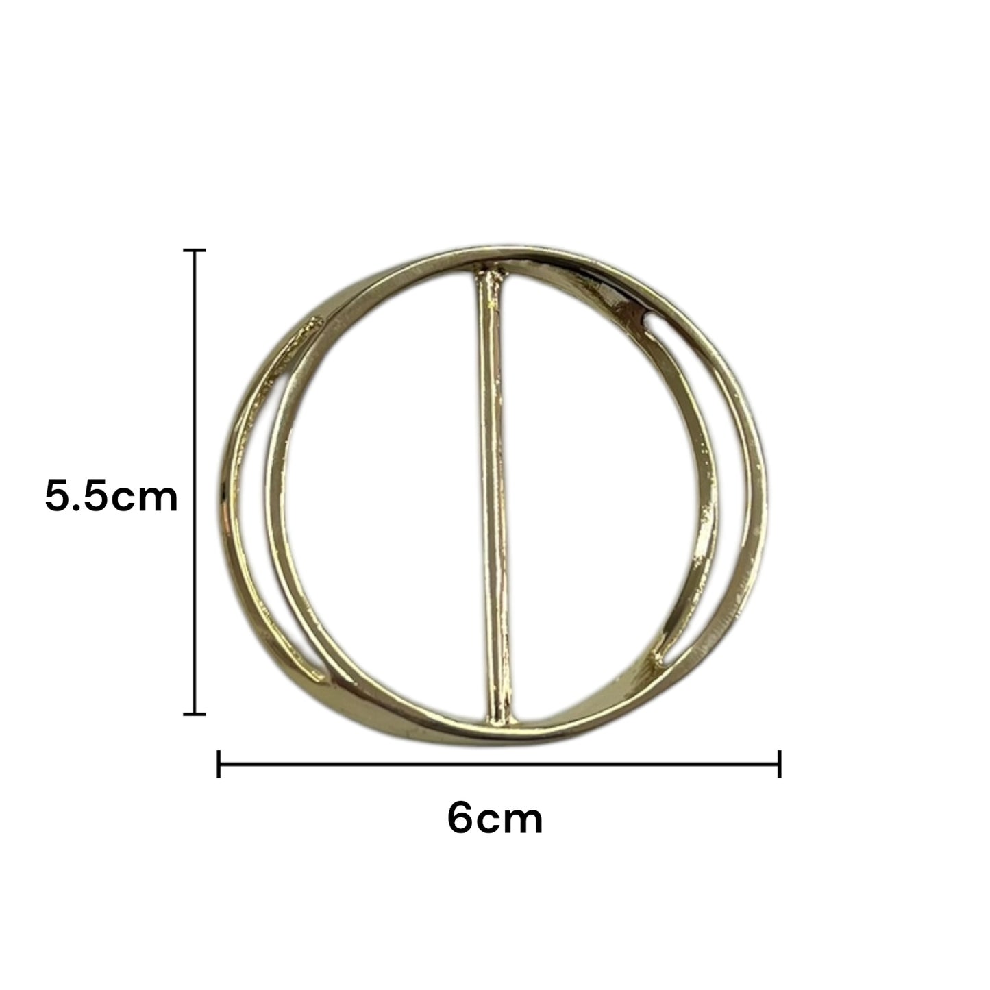 Hebilla de lujo tipo trabilla Metálica Dorada de 49mm