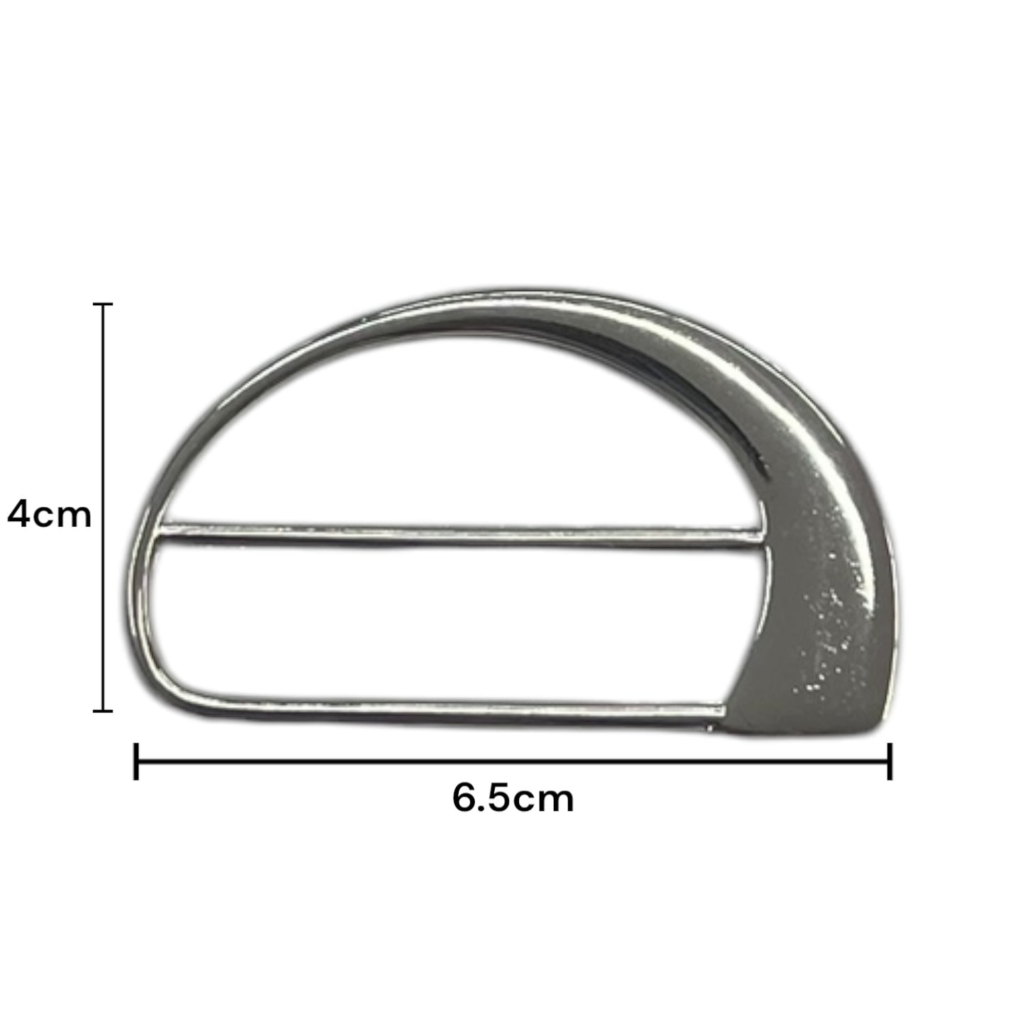 Hebilla tipo trabilla Plateada Metálica de 48mm