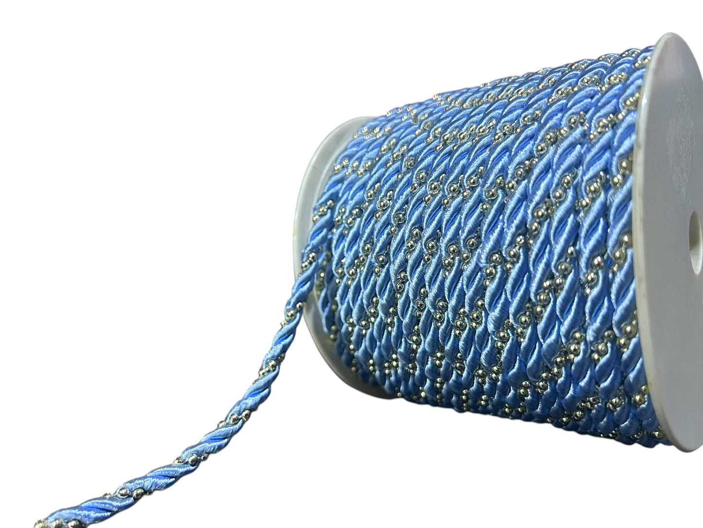 Cordón Trenzado de Colores con Perlas de 4mm