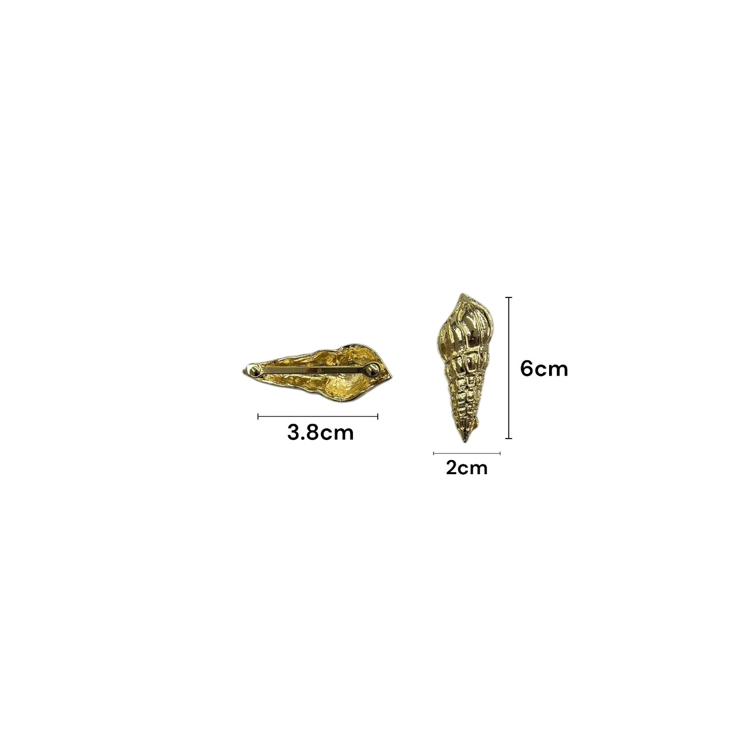 Herraje Metálico Dorado de figuras tipo pasador