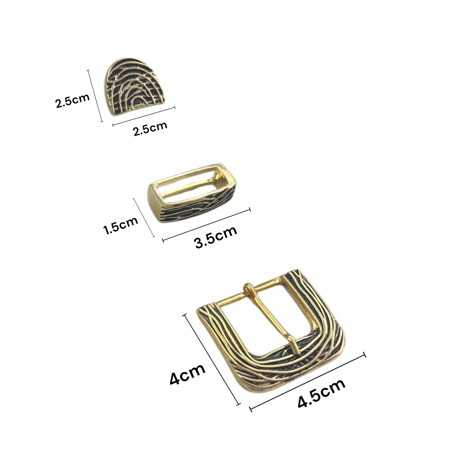 Hebilla vaquera dorada de 3 cm