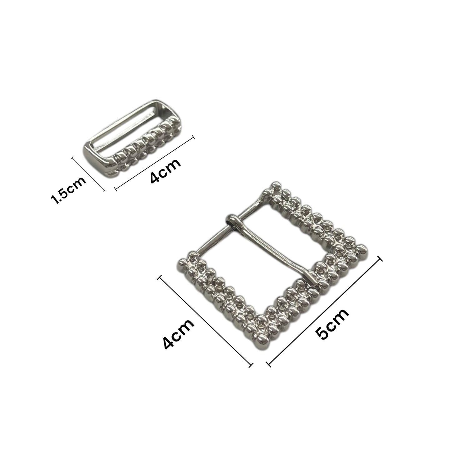 Hebilla de Aguijón con pasador Metálica Plateada de 3cm