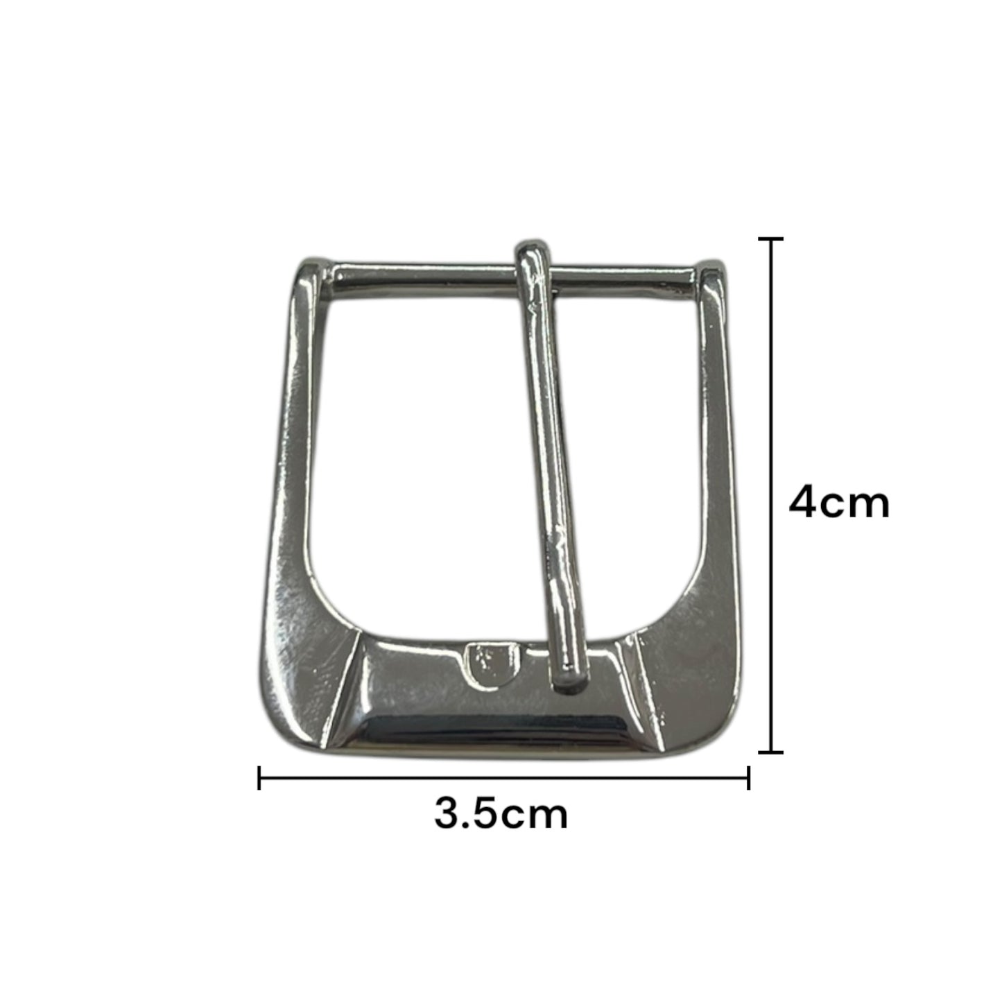 Hebilla de aguijón Metálica Plateada para cinturón de 3cm