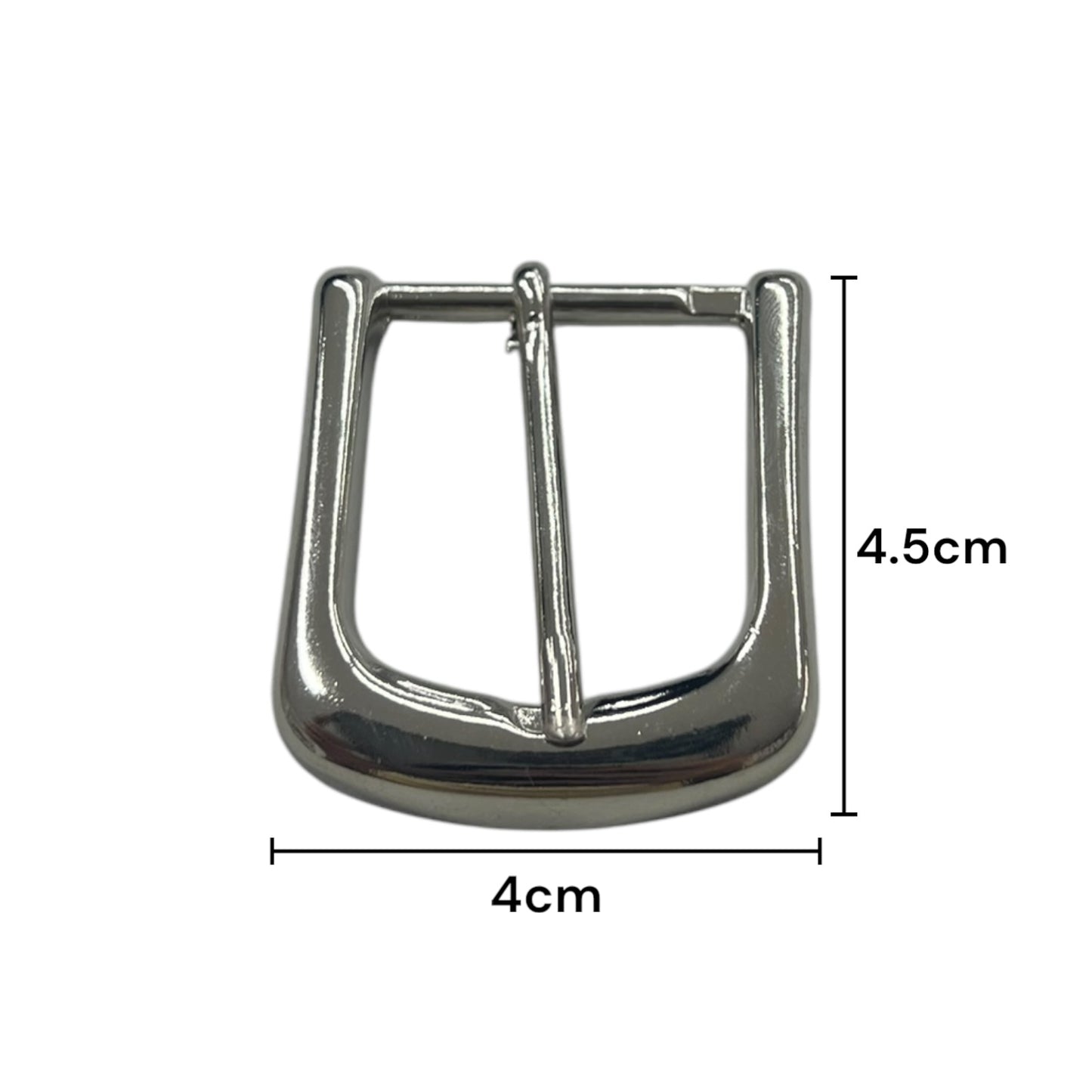 Hebilla de aguijón Metálica Plateada para cinturón de 3cm