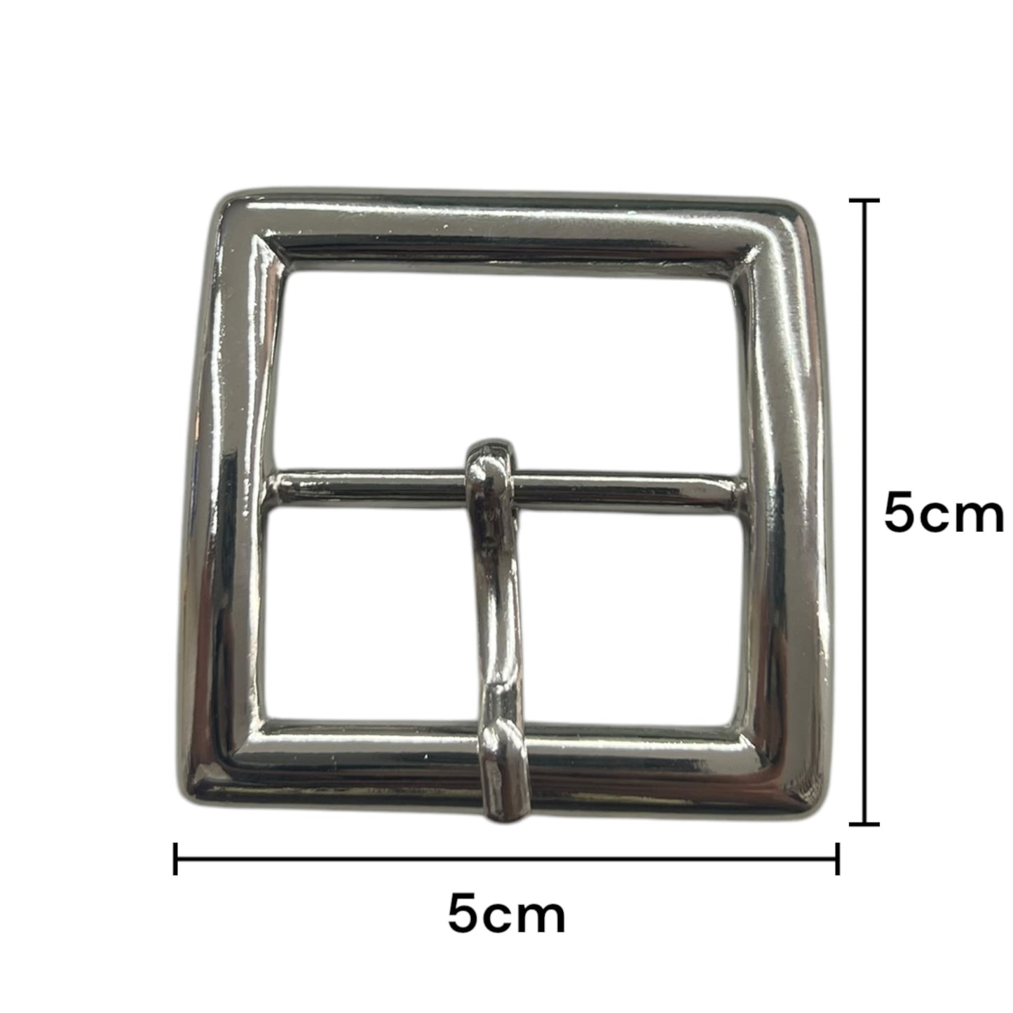 Hebilla de aguijón Metálica Plateada para cinturón de 3.5cm