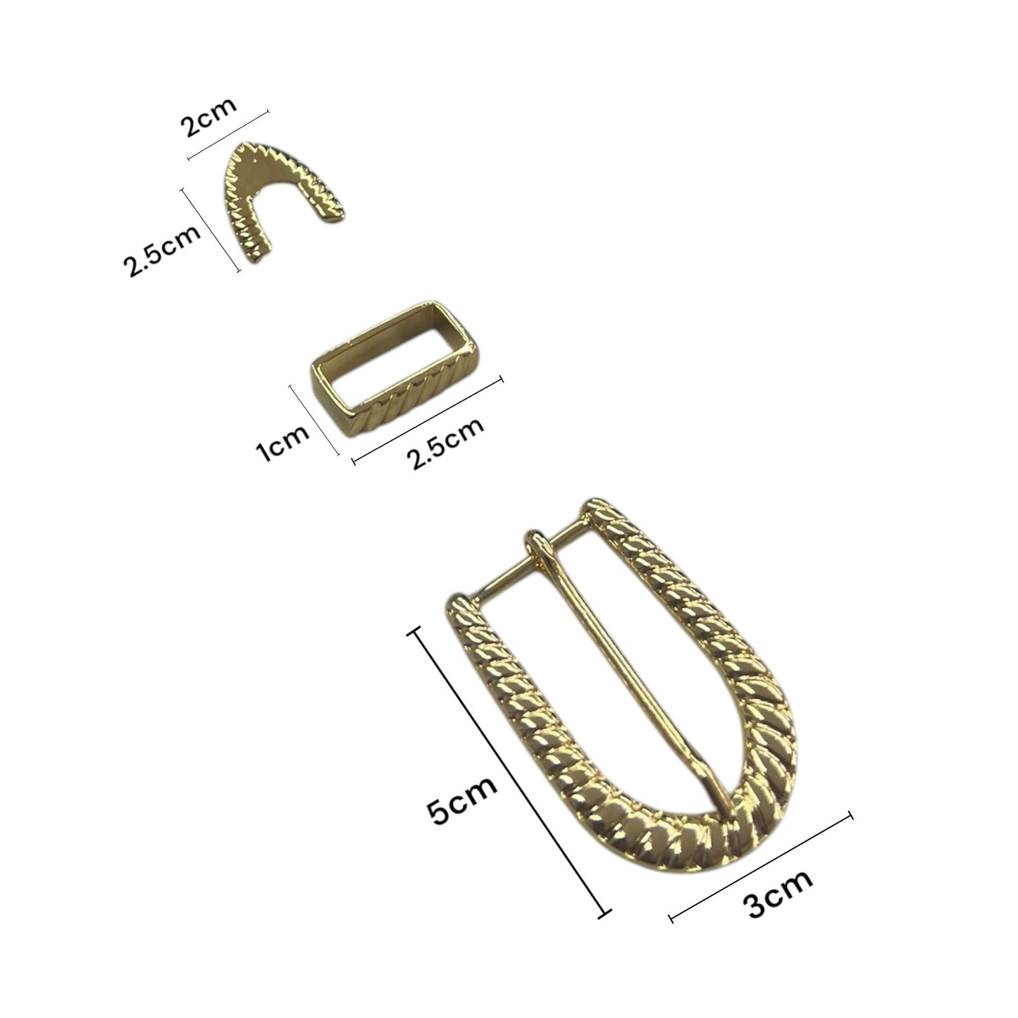 Hebilla vaquera dorada de 2cm