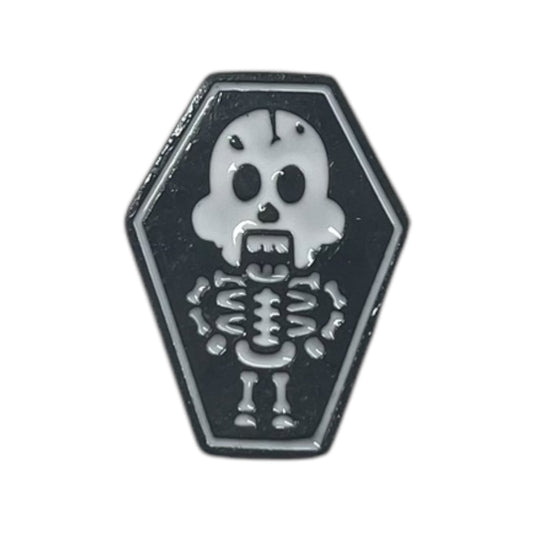 Pin o Prendedor Esqueleto Ataud