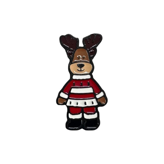 Pin o Prendedor Reno Traje- Rojo