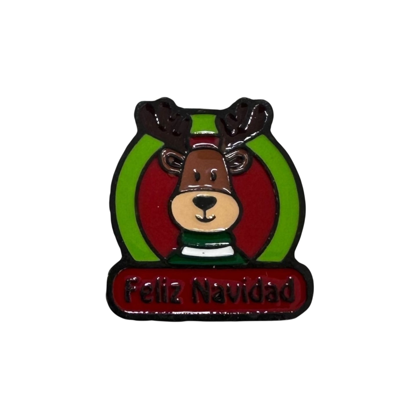 Pin o Prendedor Reno - Feliz Navidad