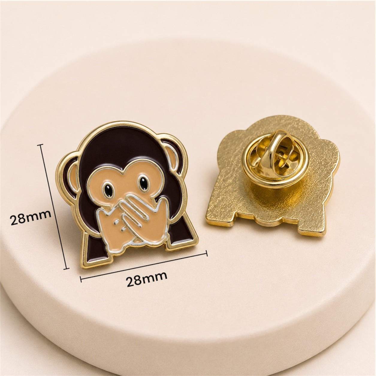 Pin Figura de Mono Dorado