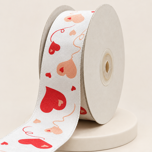 Rollo cinta alambrada estampada corazones de 38mm