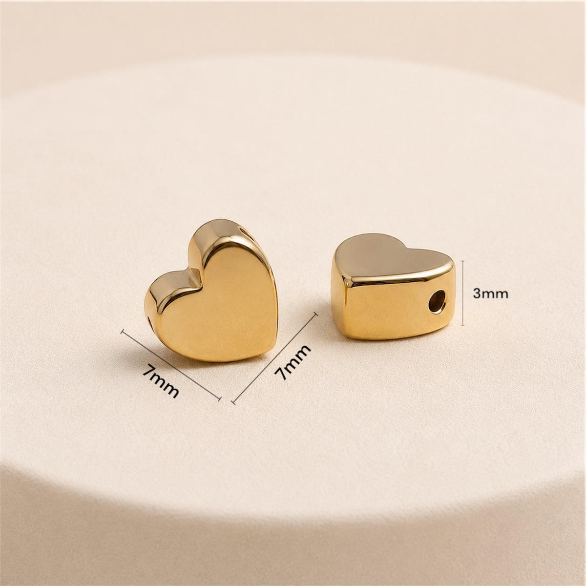 Dije Pasador Figura de Corazón Dorado