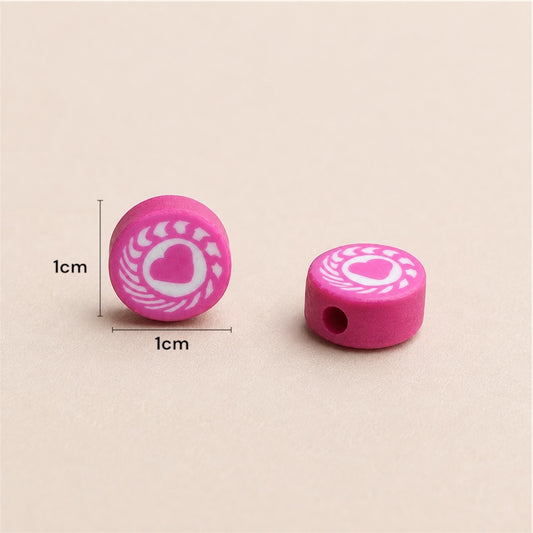 Fimo Estampado de Corazón x10 Unds