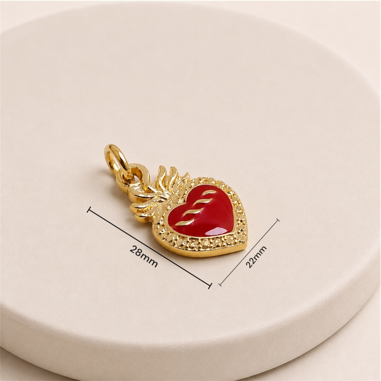 Dije Figura Corazón Dorado