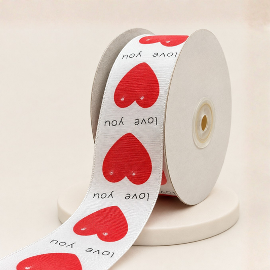 Rollo cinta alambrada estampada corazones de 38mm