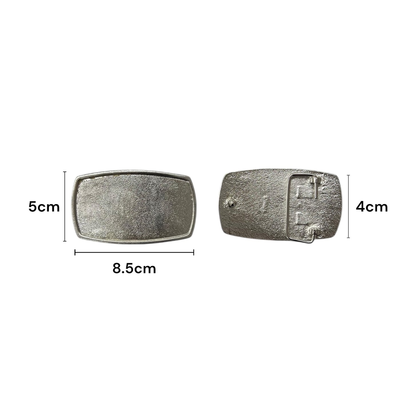 Hebilla de pin niquelada para cinturón de 4cm