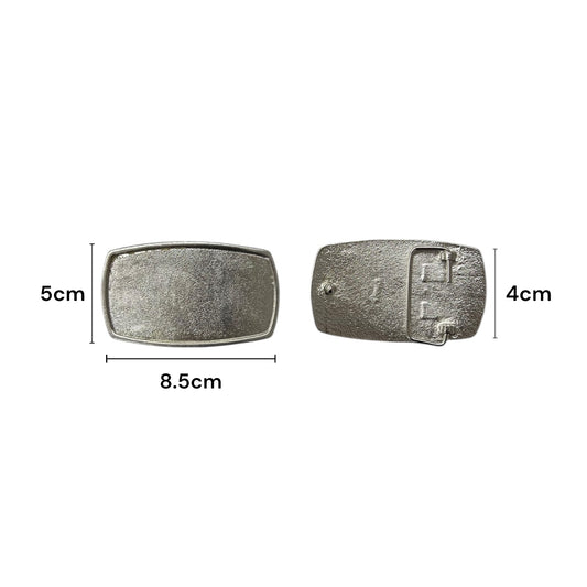 Hebilla de pin niquelada para cinturón de 4cm