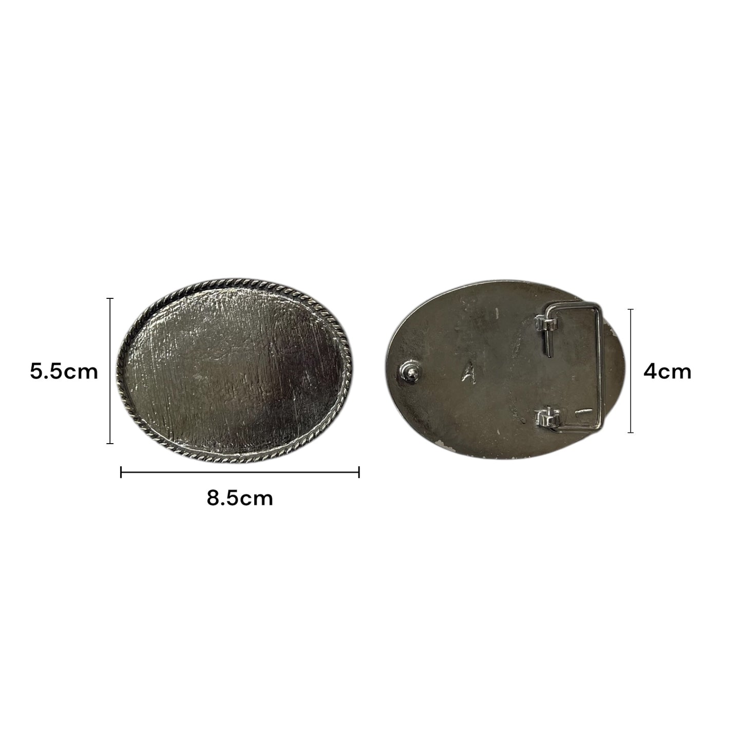 Hebilla de pin niquelada para cinturón de 4cm