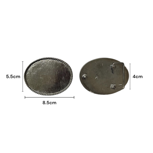 Hebilla de pin niquelada para cinturón de 4cm