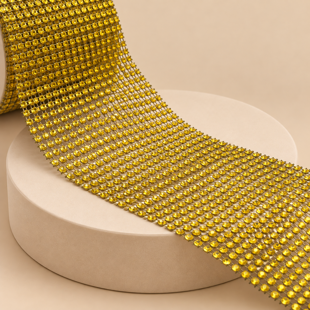 Lamina de Strass dorado x metro